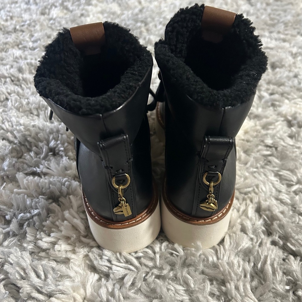 Coach Urban Hiker Shealing Boot In Black‎ Leather sz 7.5 - Picture 5 of 7